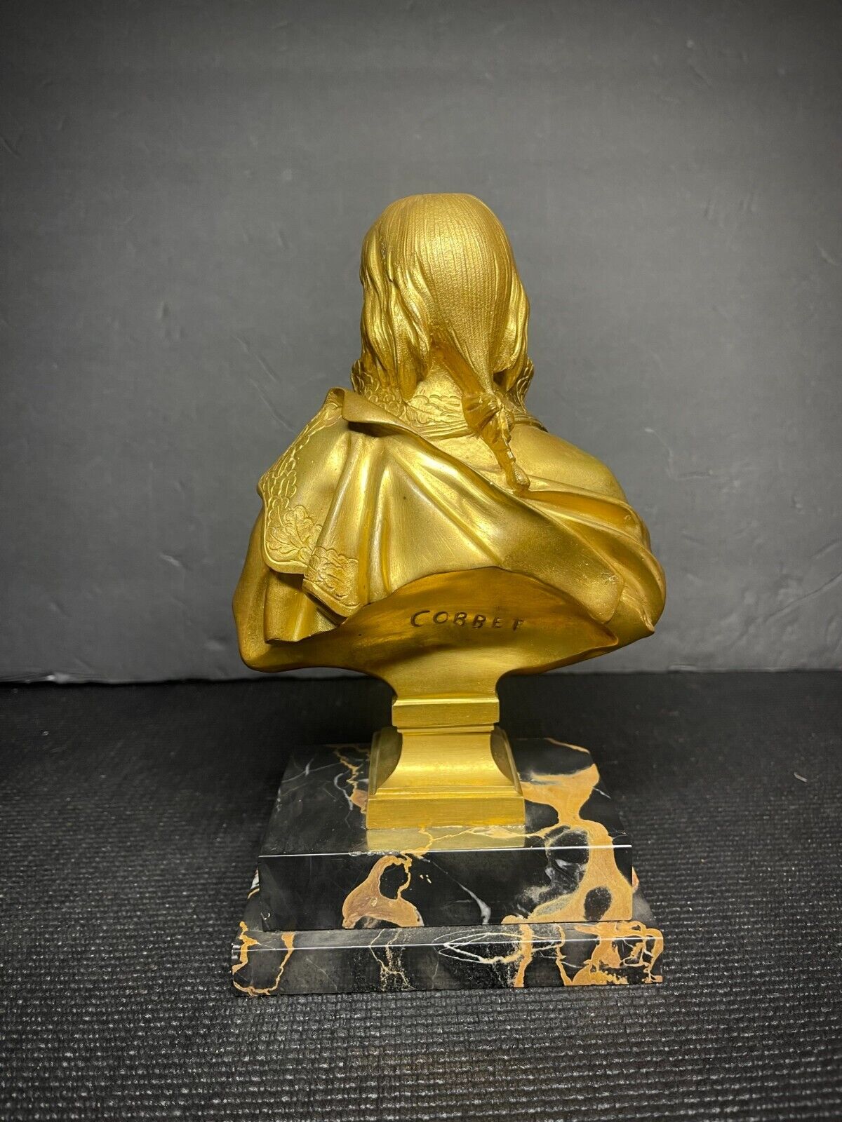 French Gilded Bronze Bust Young Napoleon by Charles Corbet