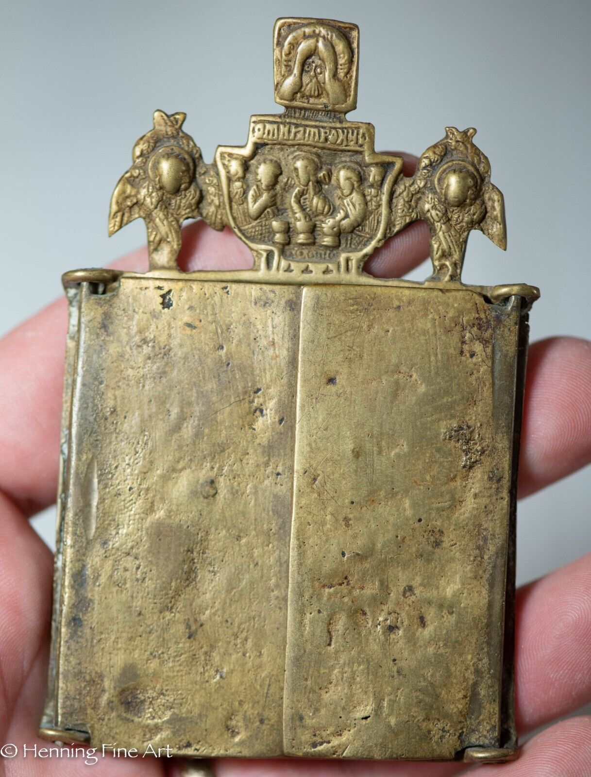 Rare Antique 1600’s-1700’s Triptych Bronze Icon Christ Life