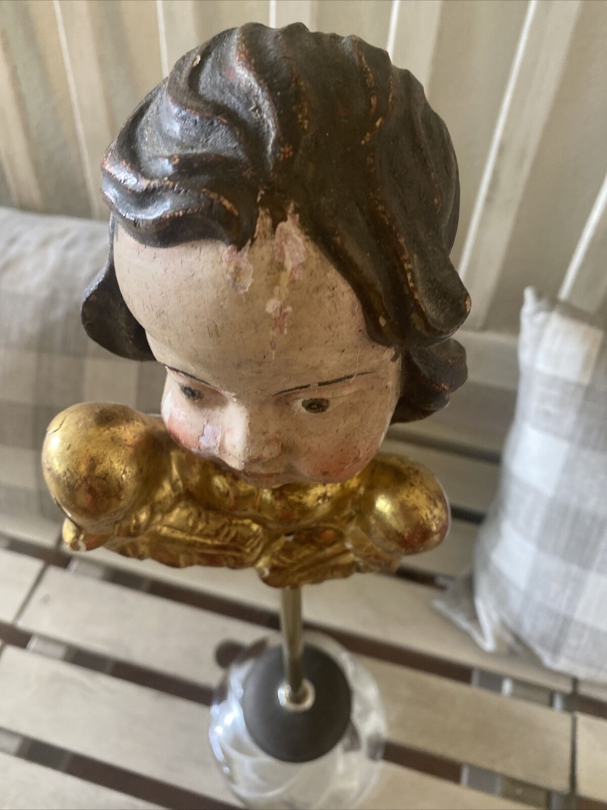 Baroque Victorian Cherub Angel Head Sculpture