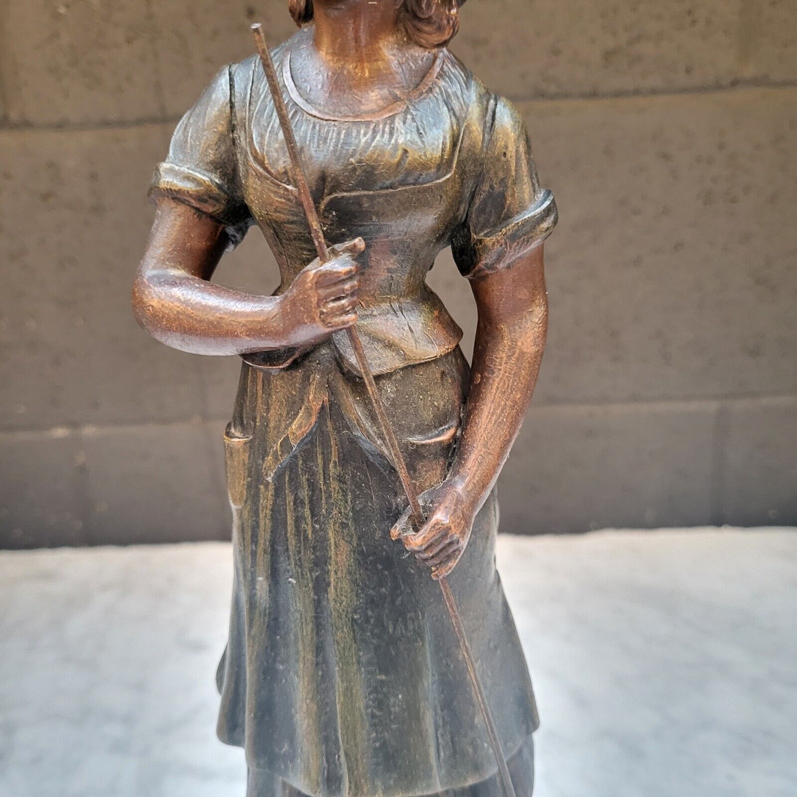 Vintage French Sculpture on 13.5" Wood Base