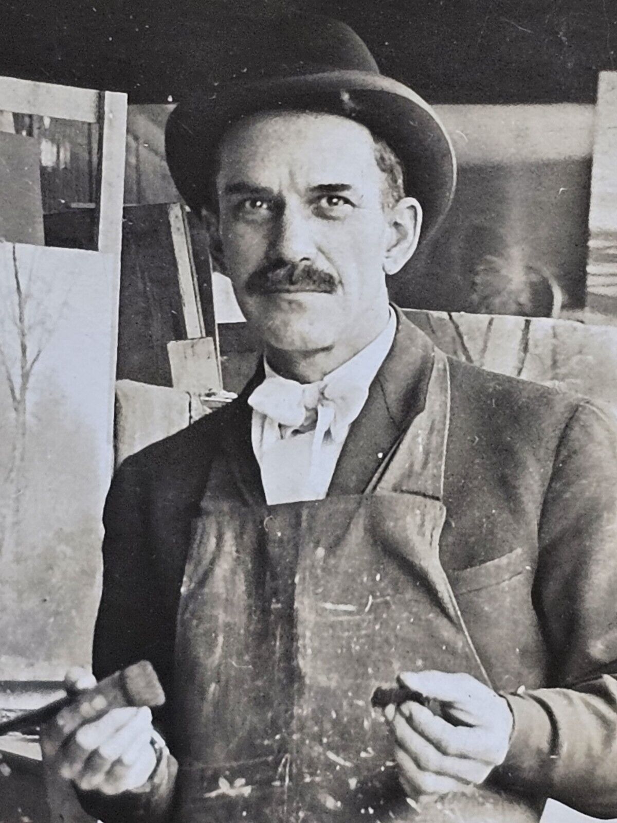 Early 1900's RPPC Photo Indiana Artist Paintings