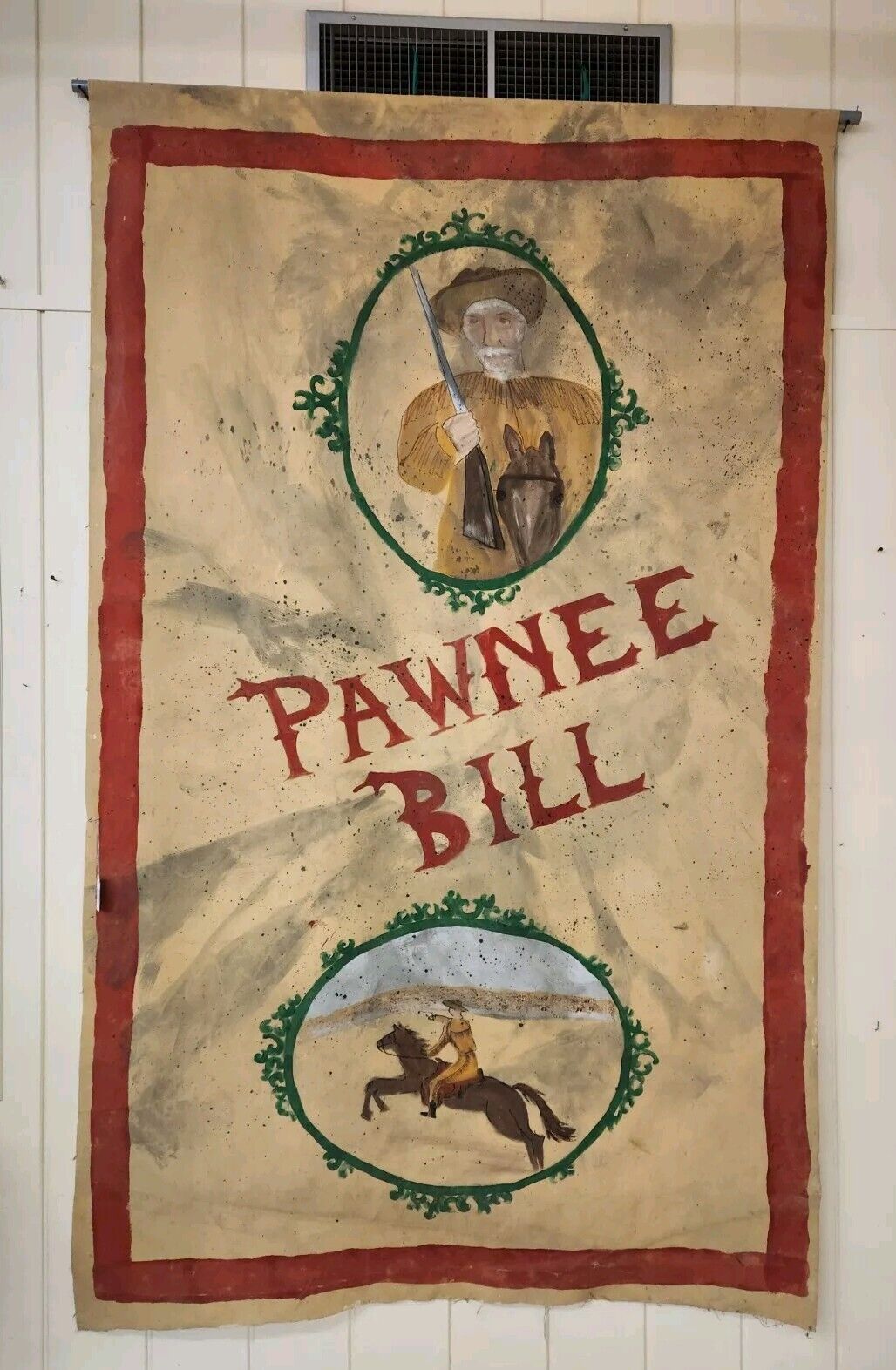Authentic 1900's Pawnee Bill Wild West Show Canvas
