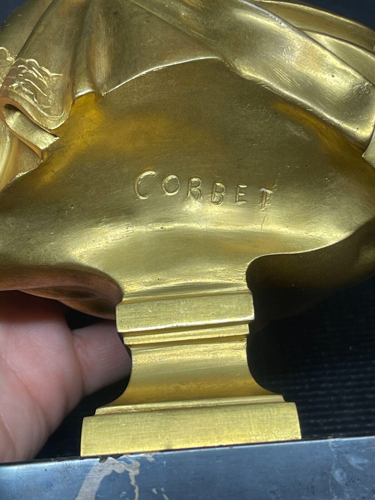 French Gilded Bronze Bust Young Napoleon by Charles Corbet