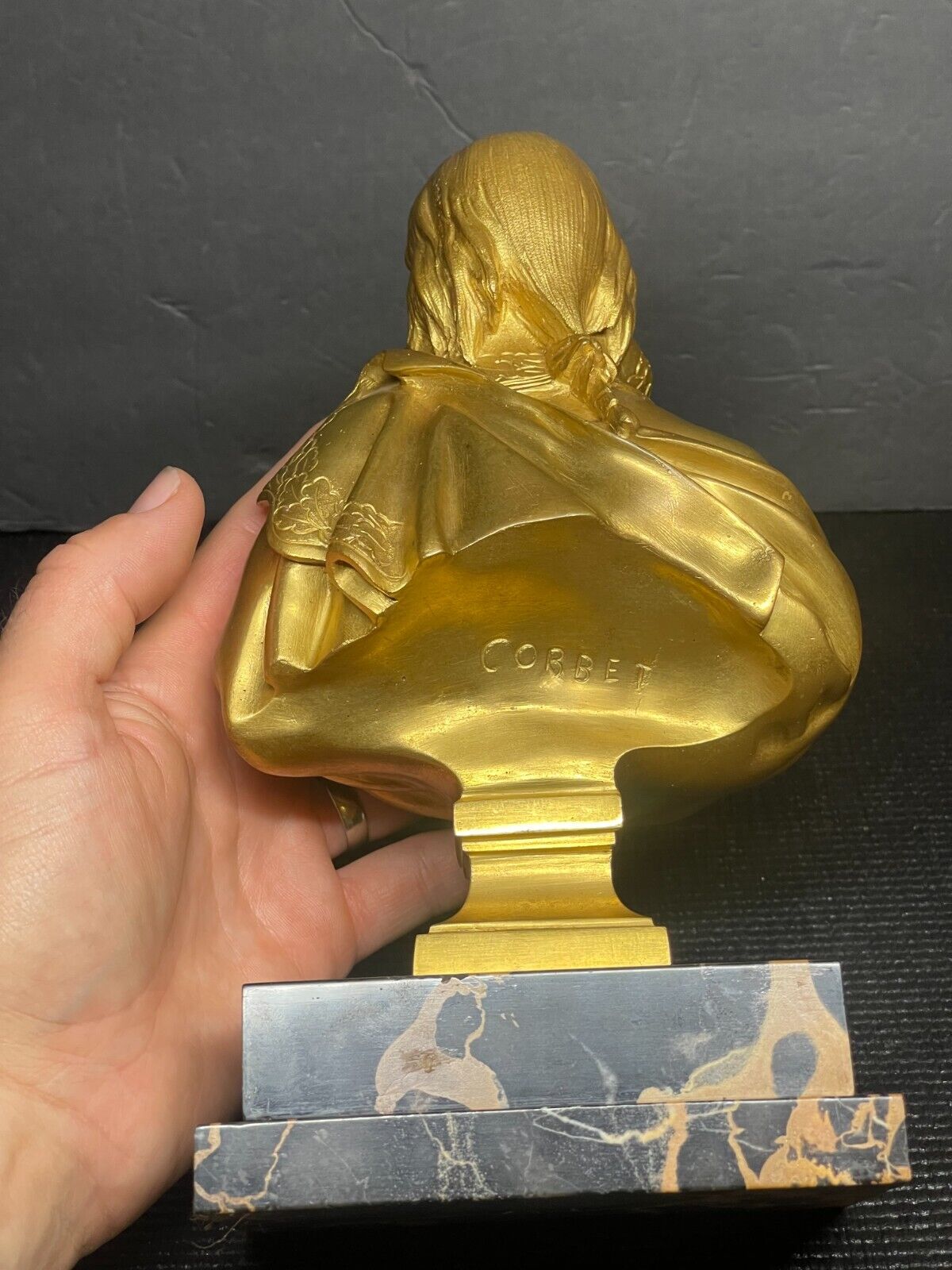French Gilded Bronze Bust Young Napoleon by Charles Corbet