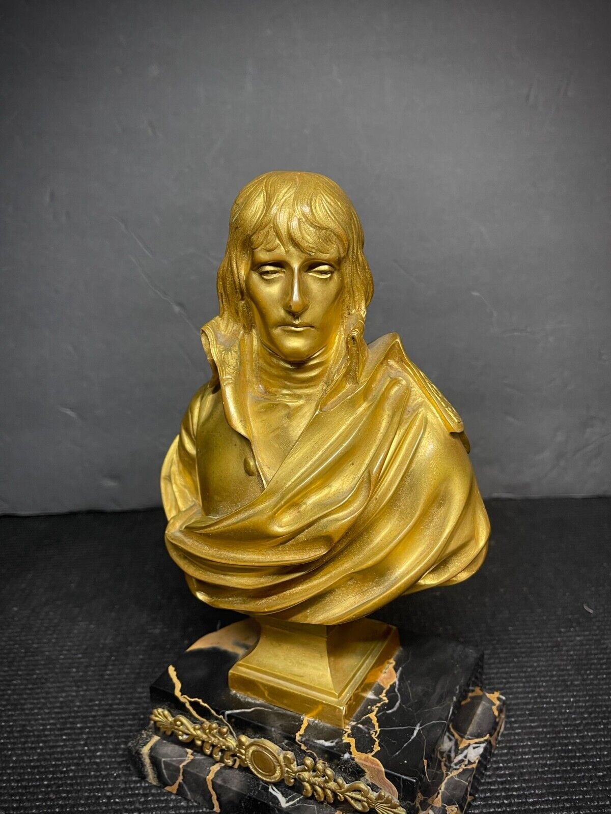 French Gilded Bronze Bust Young Napoleon by Charles Corbet