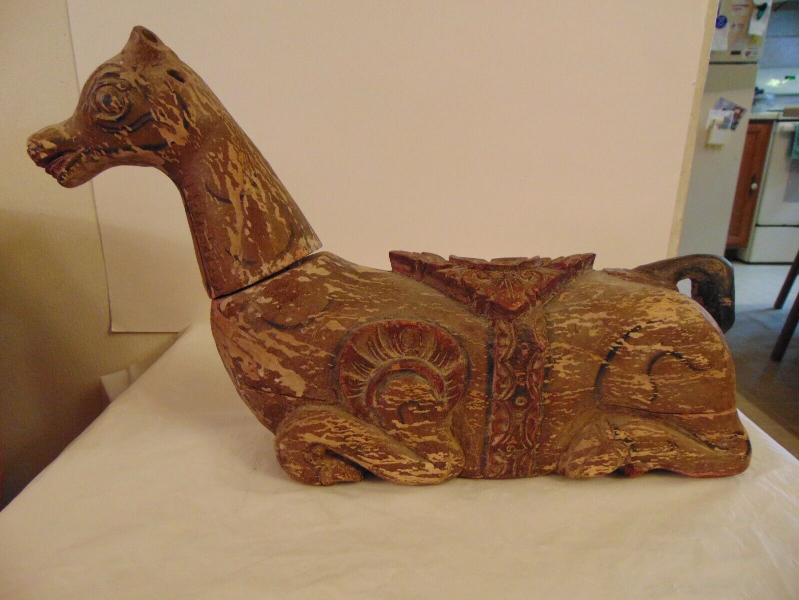 18th Century Hand Carved Wooden Horse Figurine