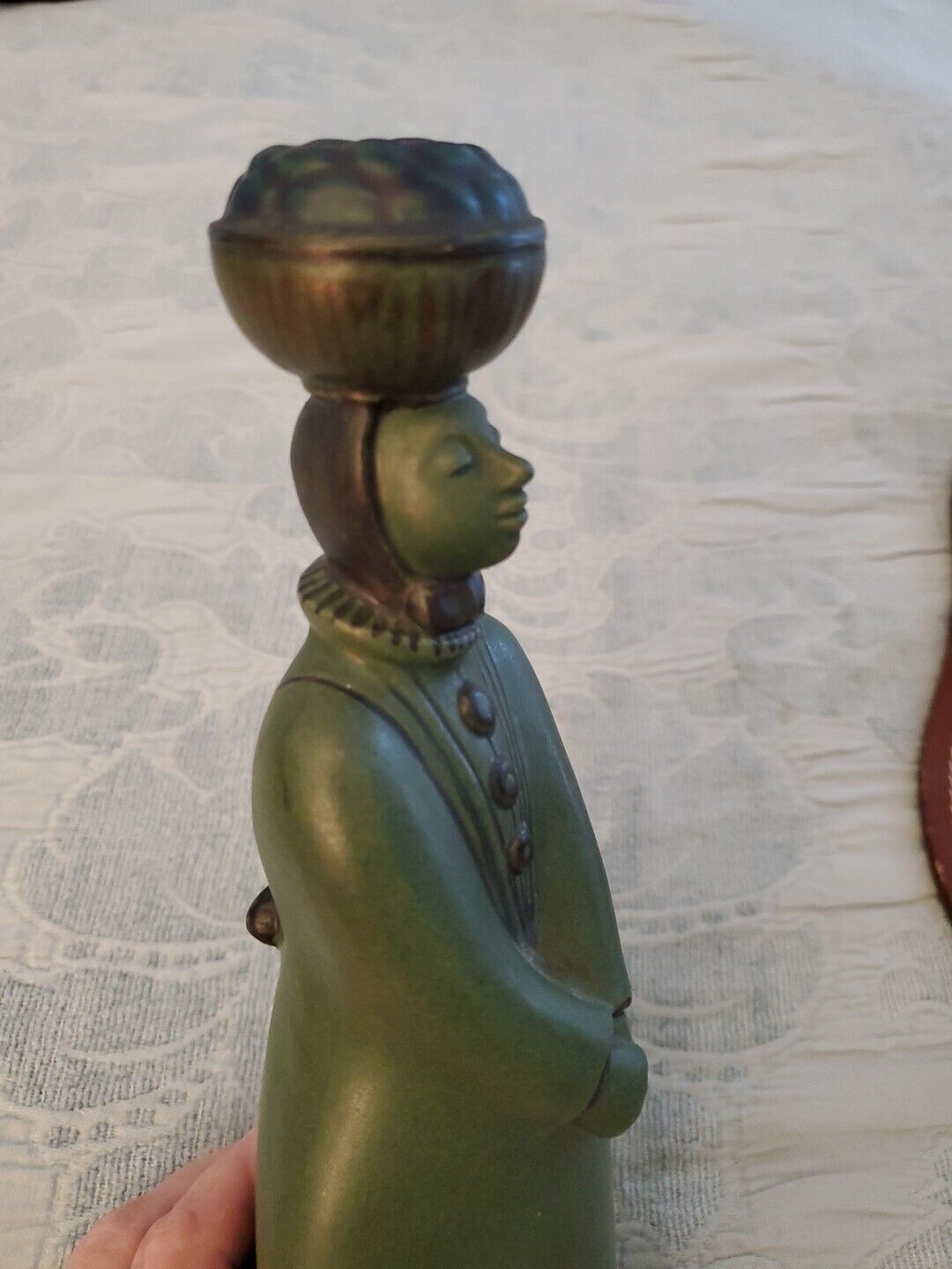 Georg Thylstrup Ipsens Enke Denmark Sculpture Basket Woman