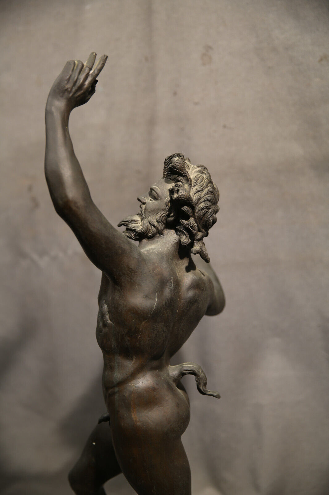 18th Century Bronze Dancing Drunken Faun Antique