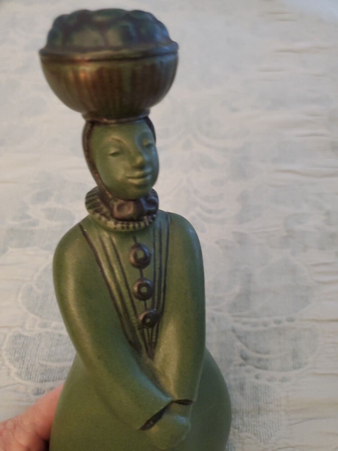 Georg Thylstrup Ipsens Enke Denmark Sculpture Basket Woman