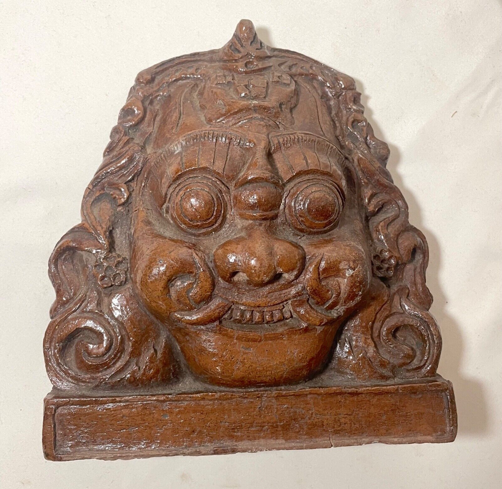 1700's Nepalese Bhairava terracotta mask sculpture