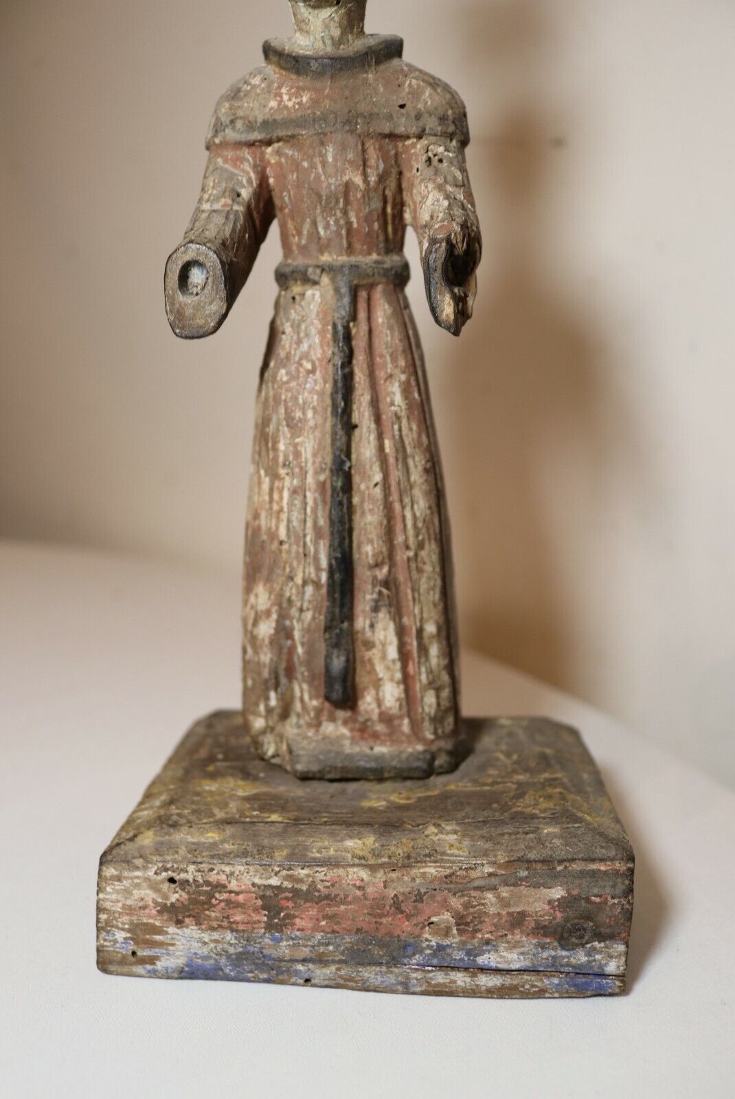1700's Carved Wood Polychromed Religious Santos Saint Statue