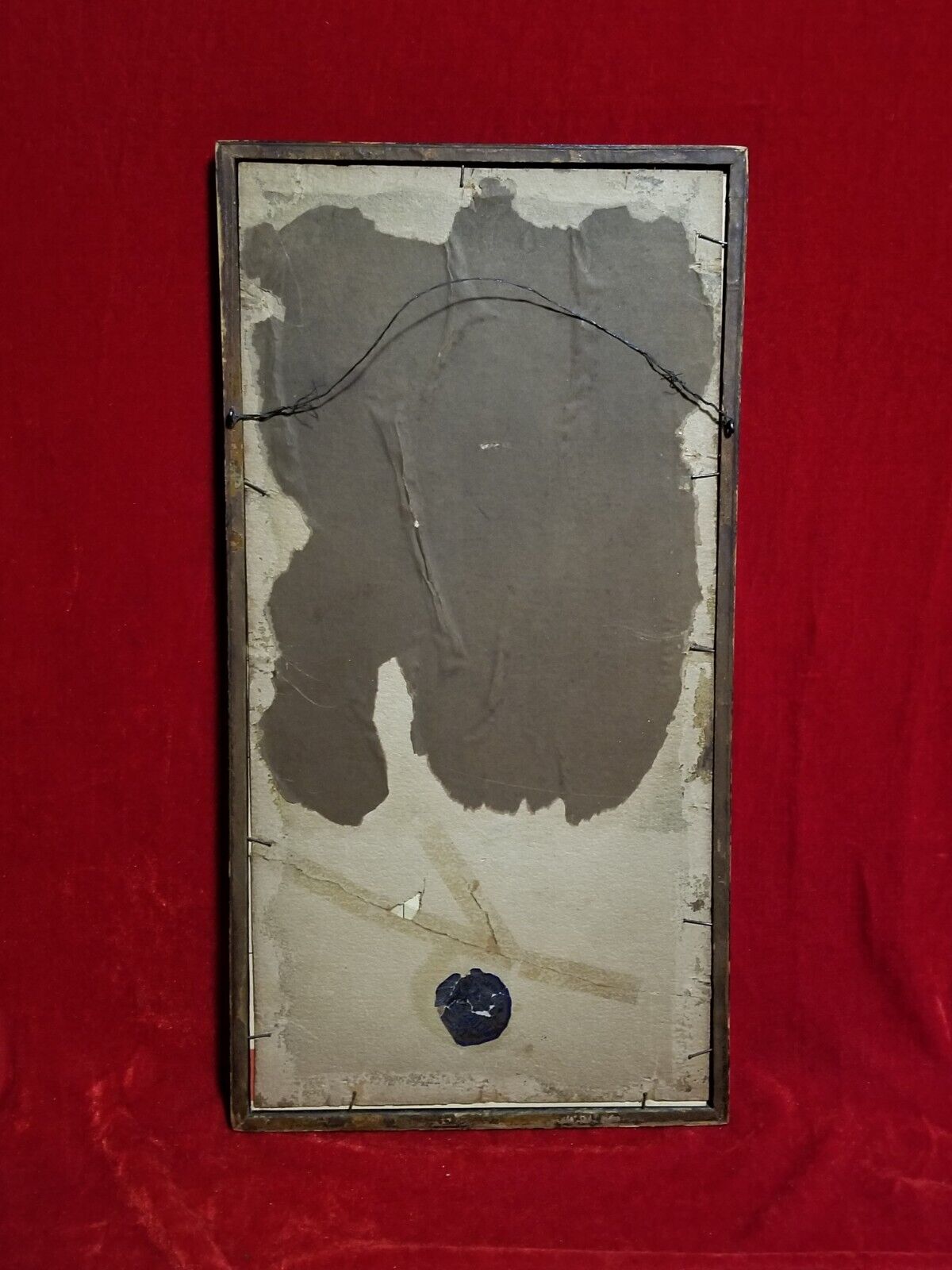 1900s-30s Japanese MT FUJI Gold Painting, Tiger Maple Frame