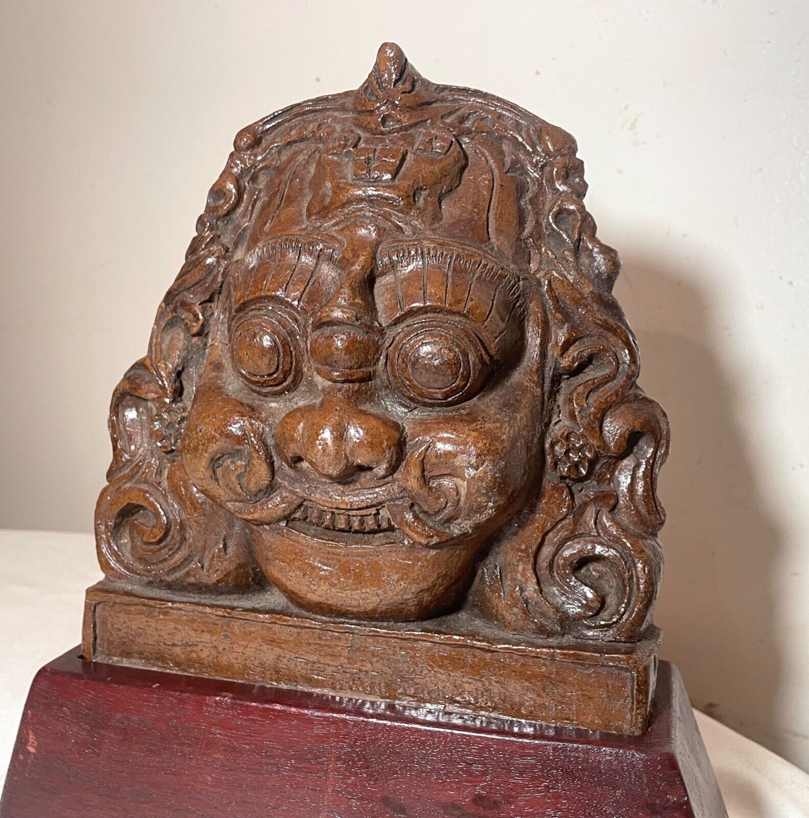 1700's Nepalese Bhairava terracotta mask sculpture