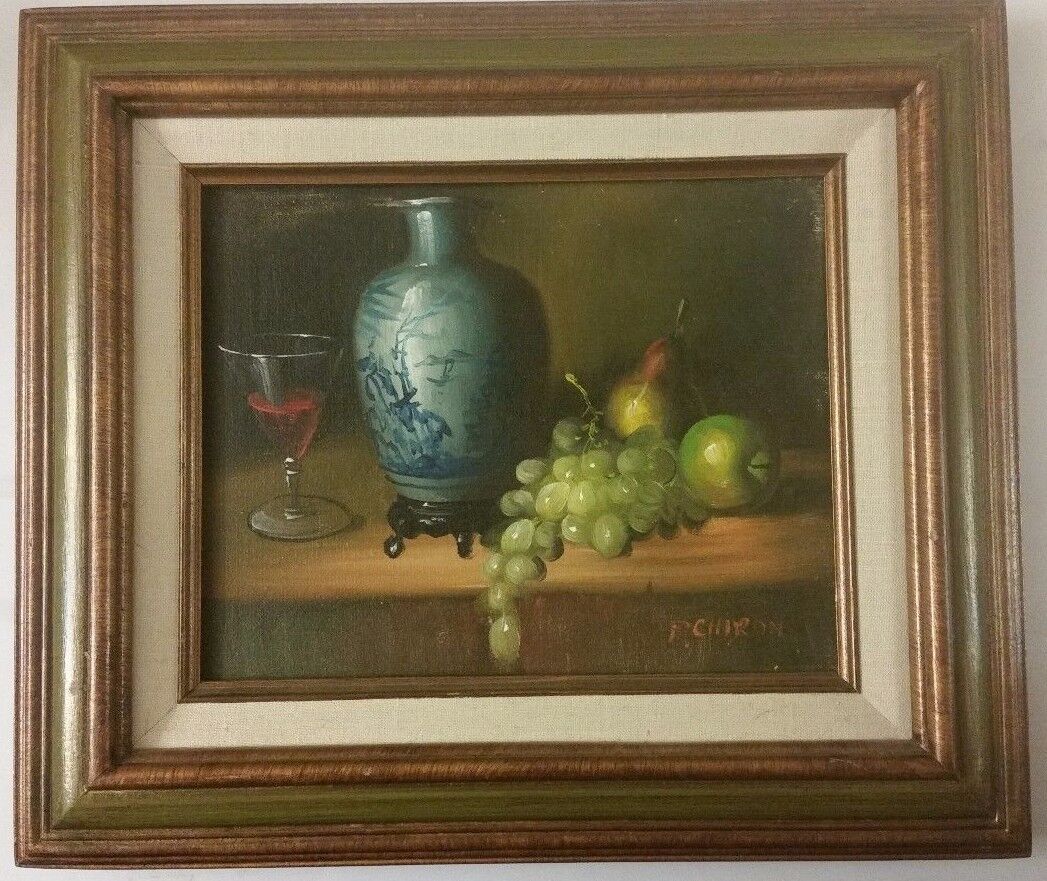 1900s Original Oil Painting Still Life Canvas signed