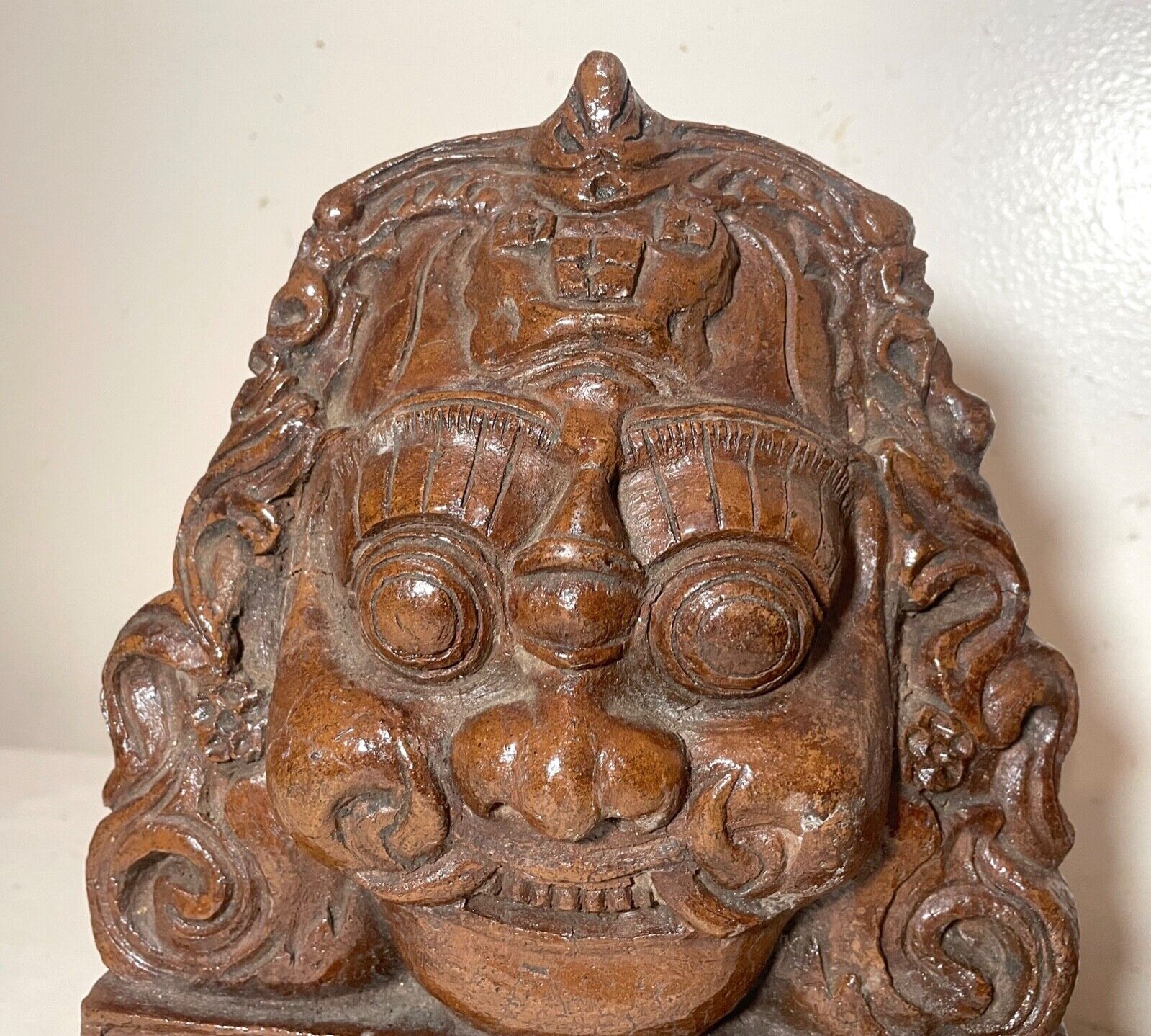 1700's Nepalese Bhairava terracotta mask sculpture
