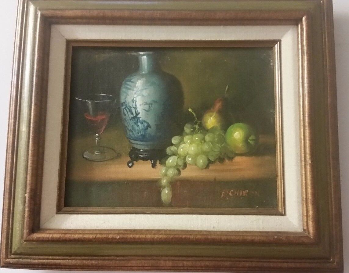 1900s Original Oil Painting Still Life Canvas signed