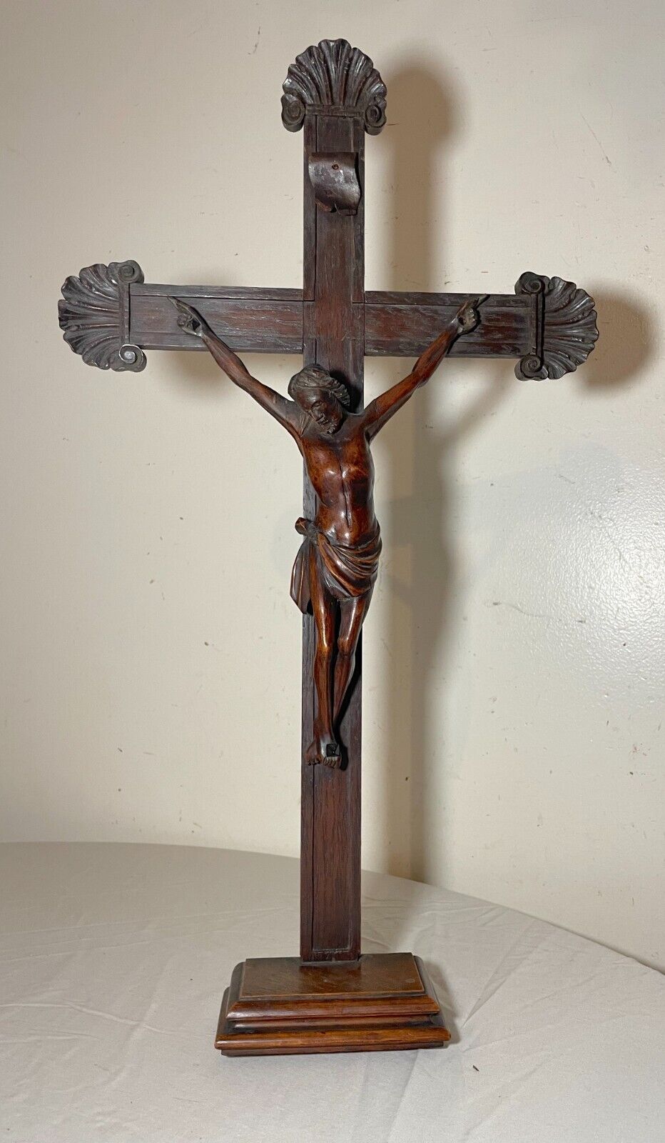 1700's hand carved religious Jesus Christ crucifix cross