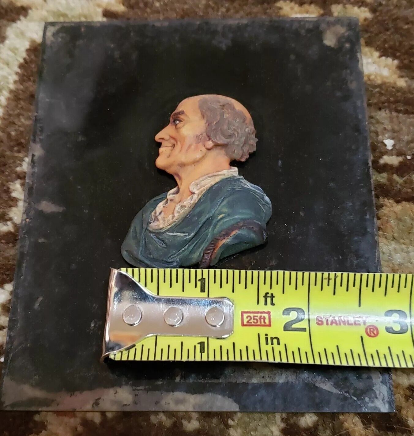 18th Century American Wax Figure Head Profile Framed