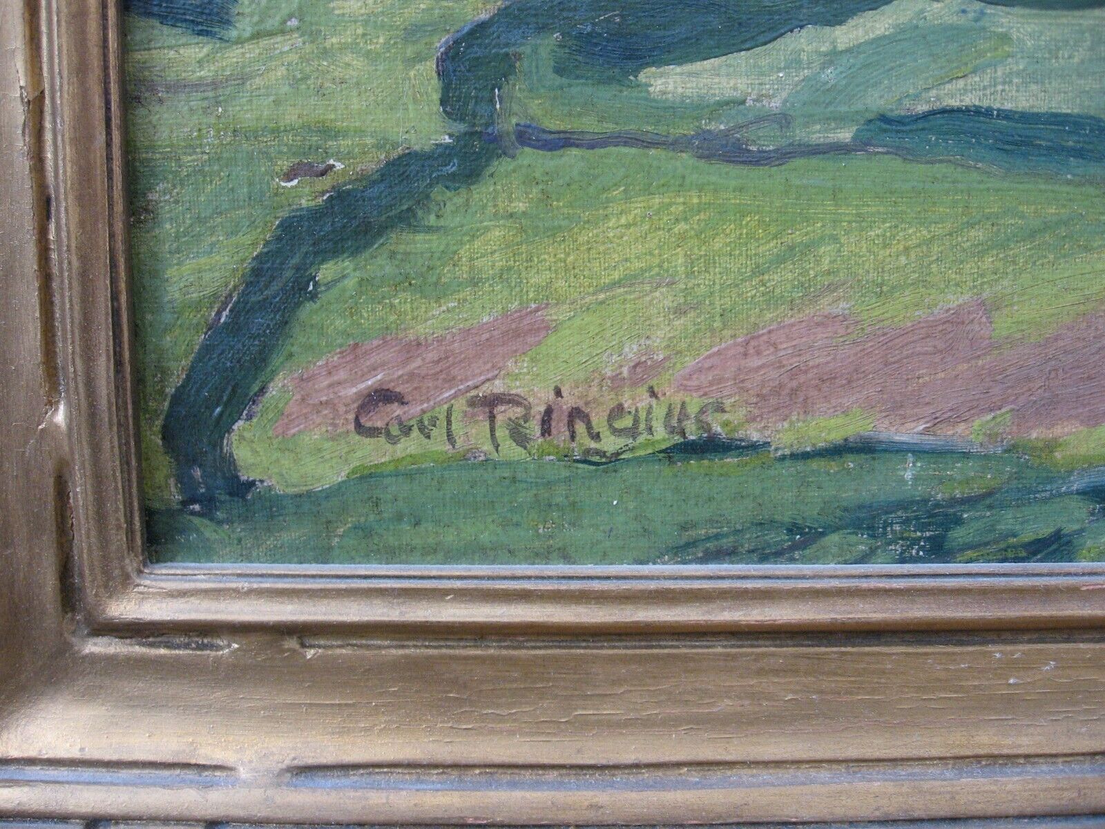 Carl Ringius oil painting from early 1900s farm