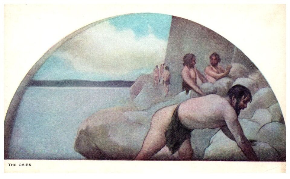 Antique 1900's Cairn Mural Painting