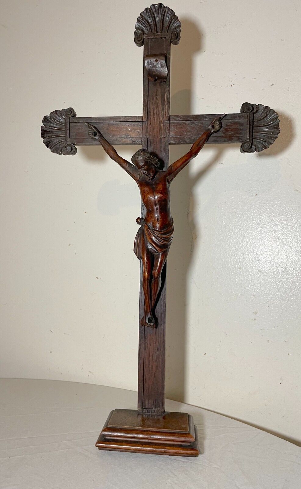 1700's hand carved religious Jesus Christ crucifix cross