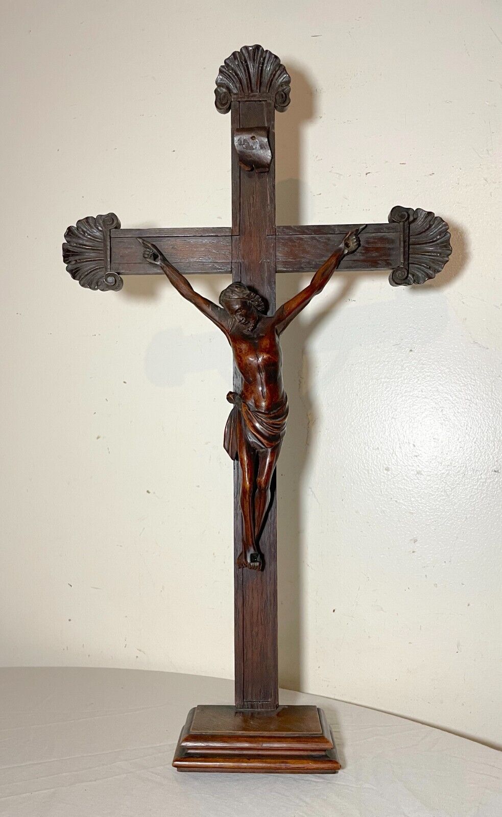 1700's hand carved religious Jesus Christ crucifix cross