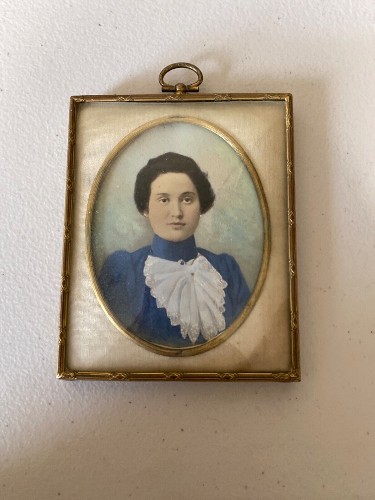 Framed Hand Painted Antique Woman Photo