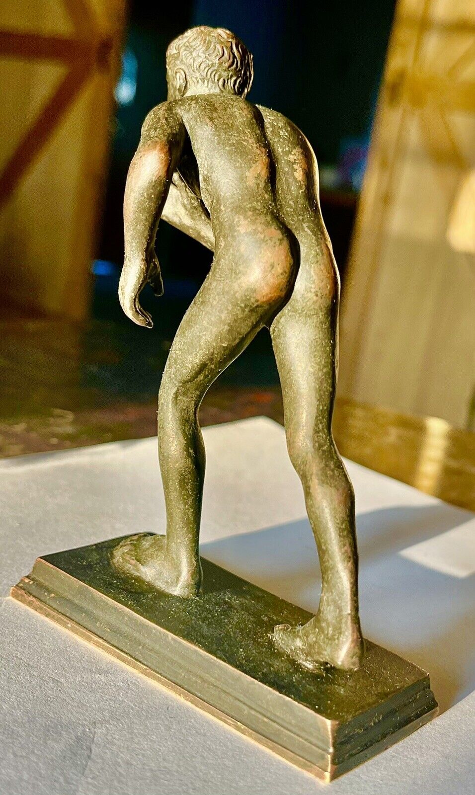 1800s Bronze Sculpture "Herculaneum Olympic Runner" with Patina