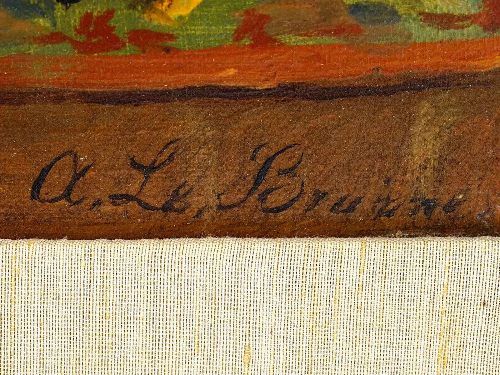 Antique Oil Painting "MUSICAL INTERLUDE" A. Le Brunne