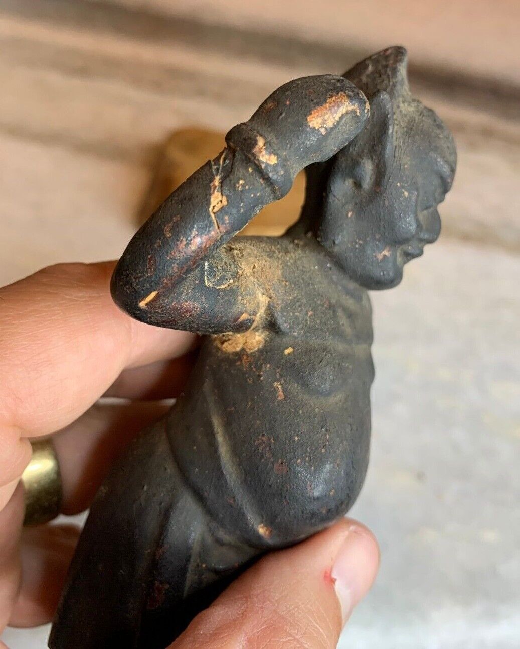 Japanese Wooden Buddha Fragment from the Muromachi Era