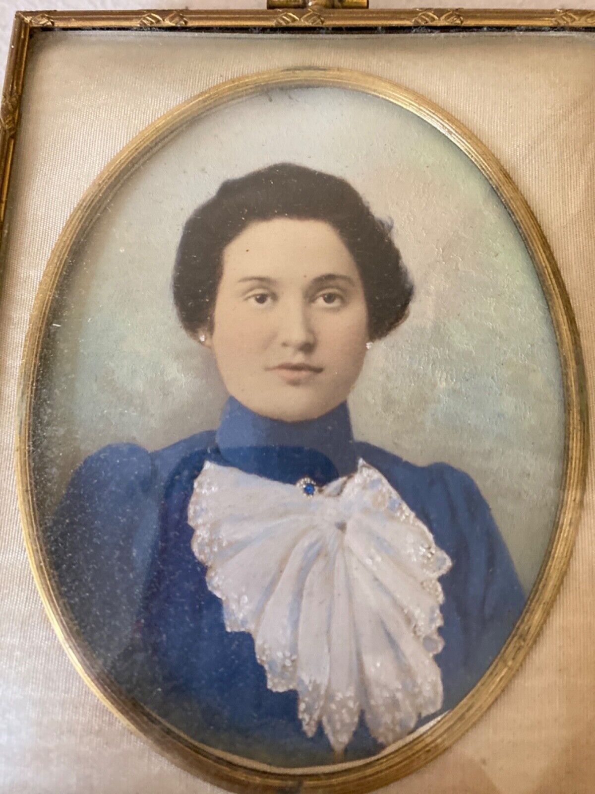 Framed Hand Painted Antique Woman Photo