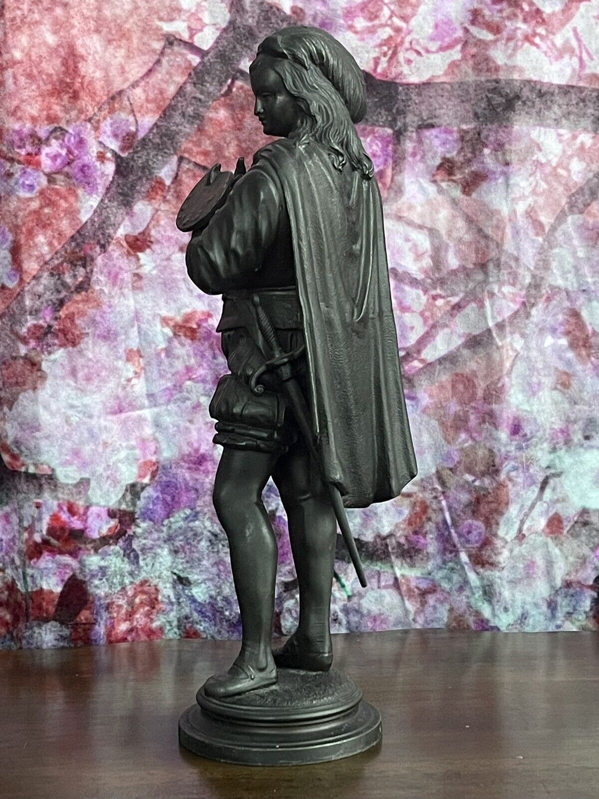 French Victorian Bronze Painter Statue - 1700's Style