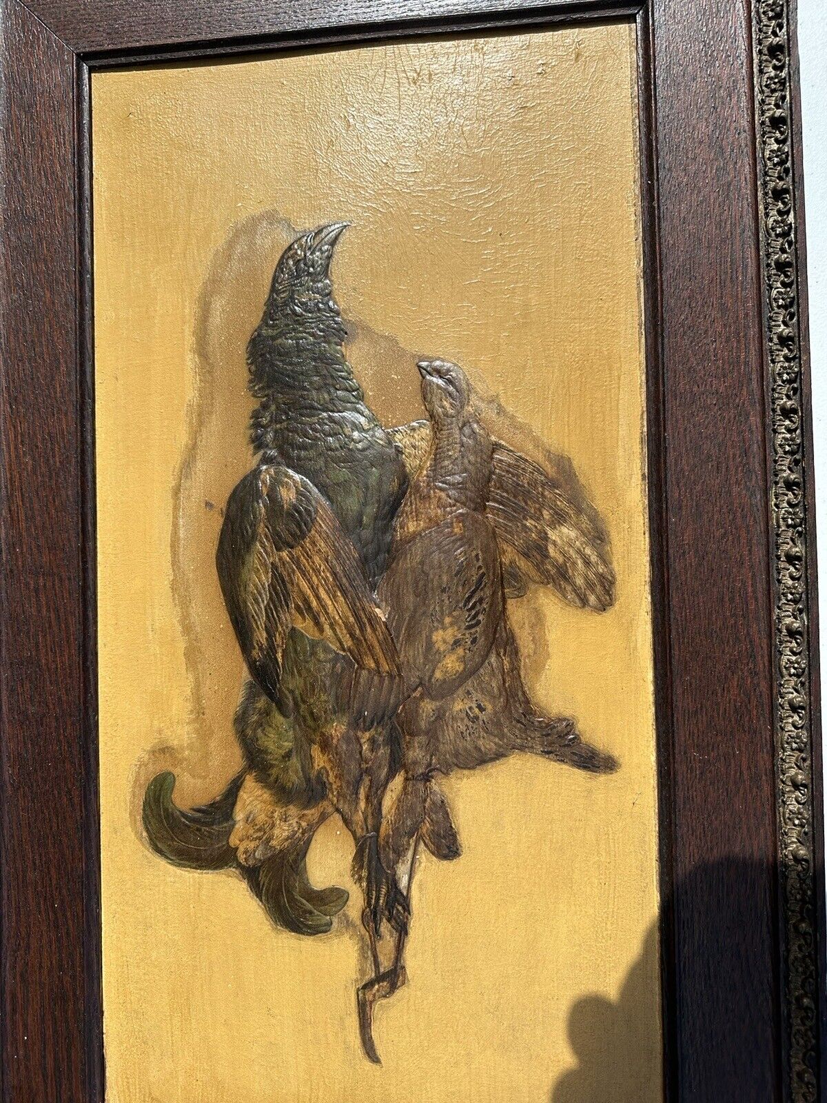 Antique Still Life Mallards & Grouse Oil Canvas