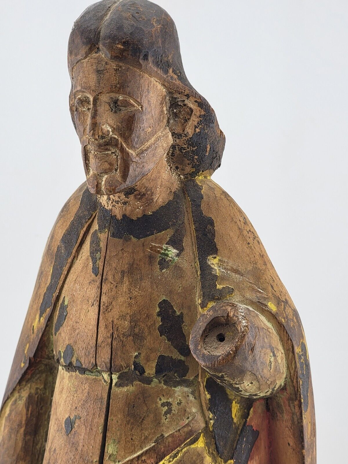Religious Santos Jesus Sculpture from 1700s, Carved Wood