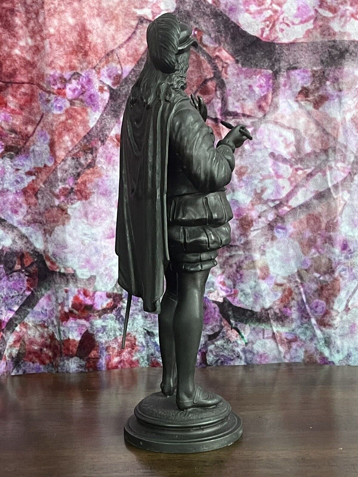 French Victorian Bronze Painter Statue - 1700's Style