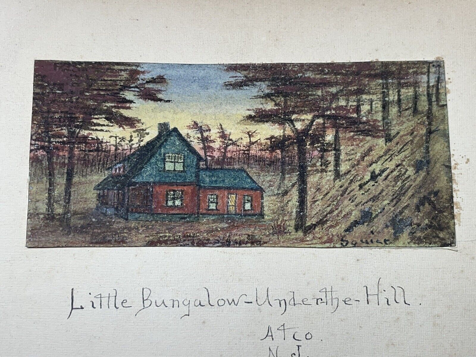 1900s American Hand Painted Poem Homestead Painting