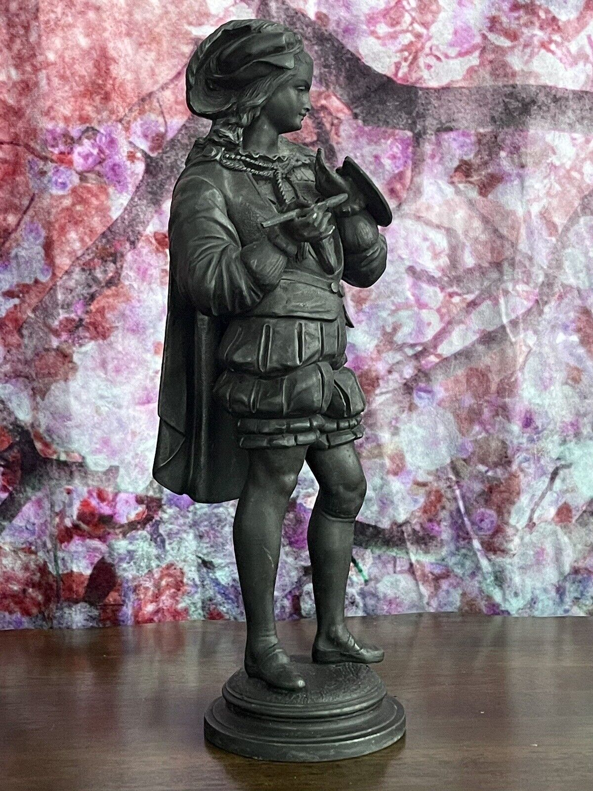 French Victorian Bronze Painter Statue - 1700's Style