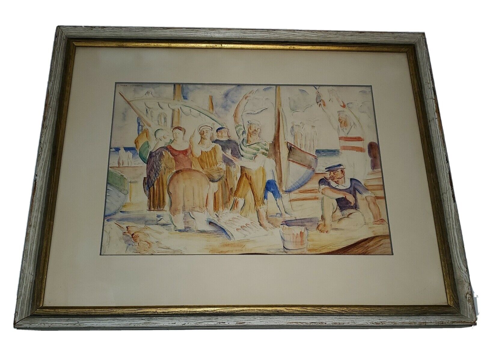 Antique oil painting by J. Theodore Johnson, 1900s