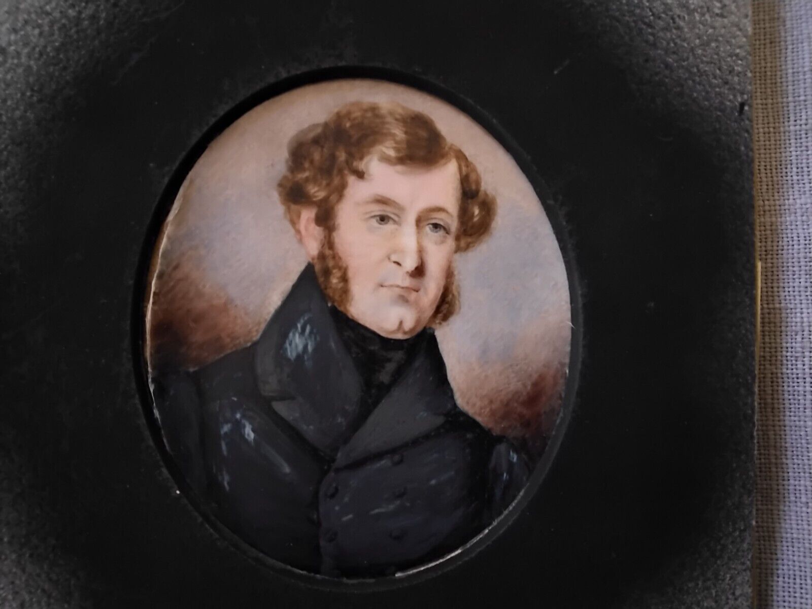 1800s Antique Miniature Portrait Painting