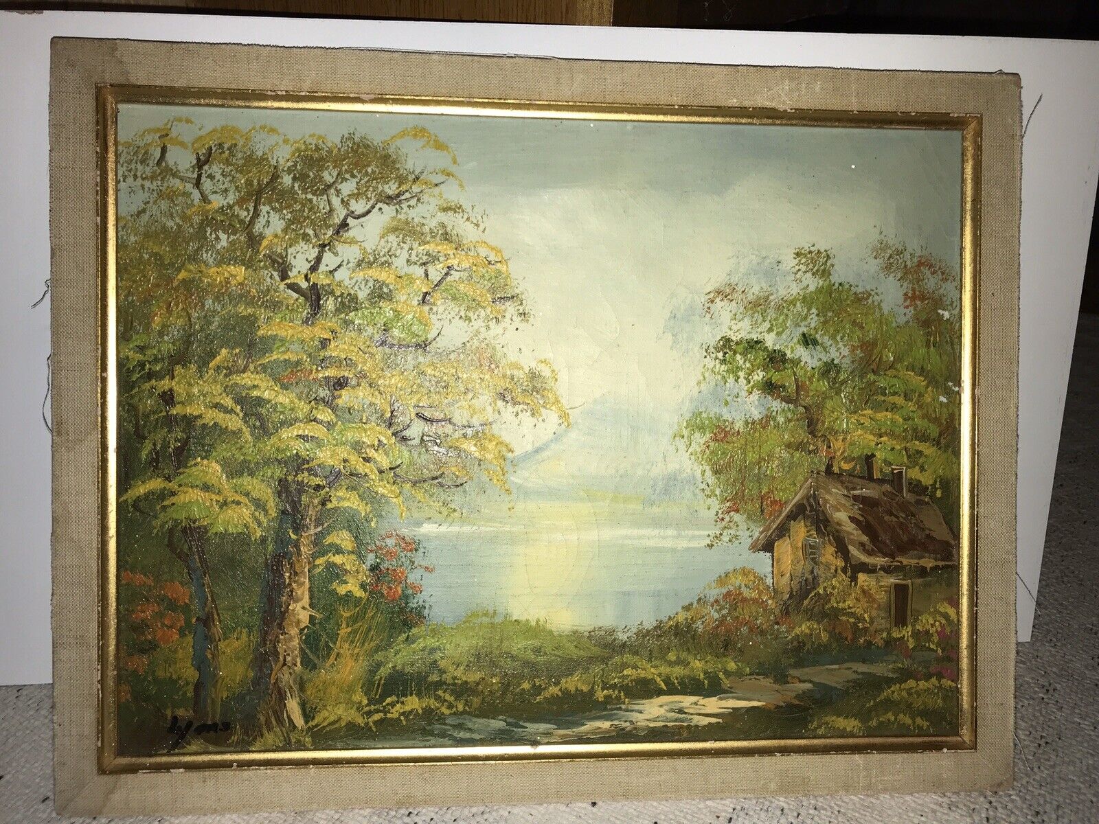 Vintage Landscape Painting by Artist Lyons - 16x12