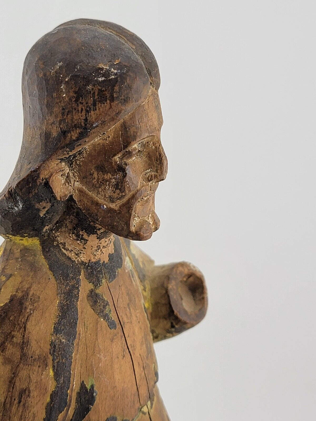 Religious Santos Jesus Sculpture from 1700s, Carved Wood