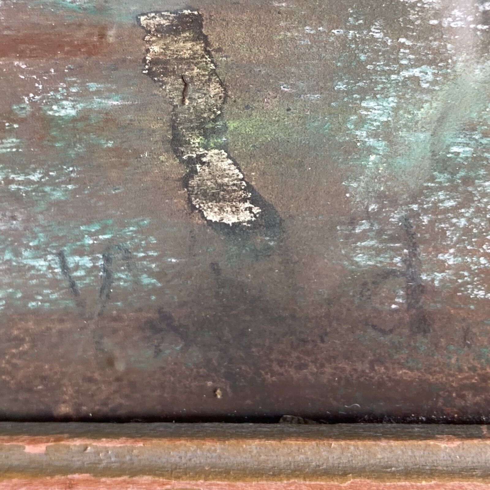 1900s California Pastel Plein Air Painting in Frame