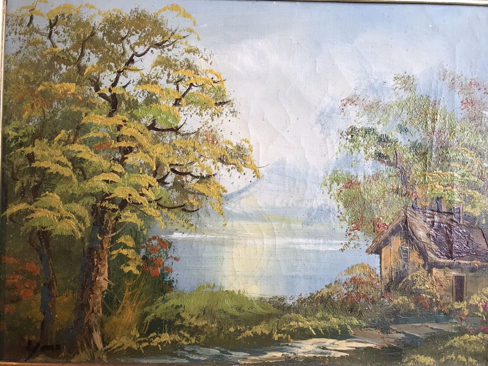 Vintage Landscape Painting by Artist Lyons - 16x12