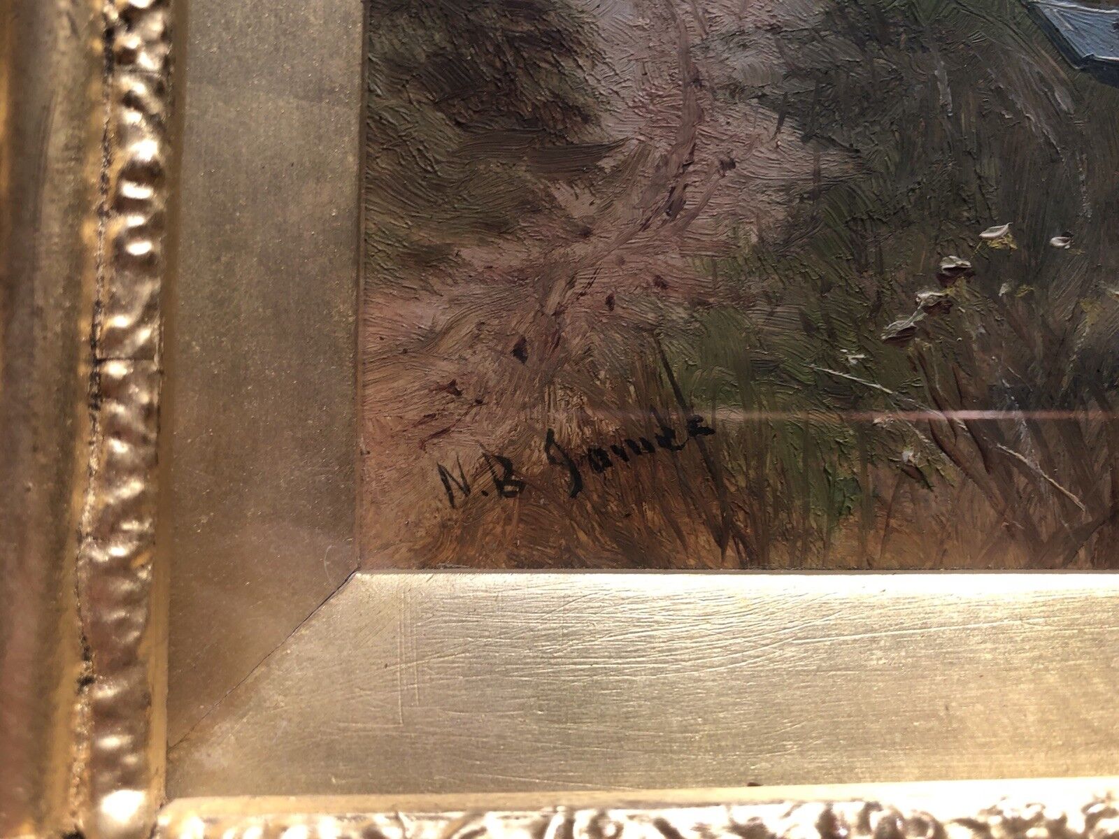 Pair of Antique N.B. James Landscape Oil Paintings