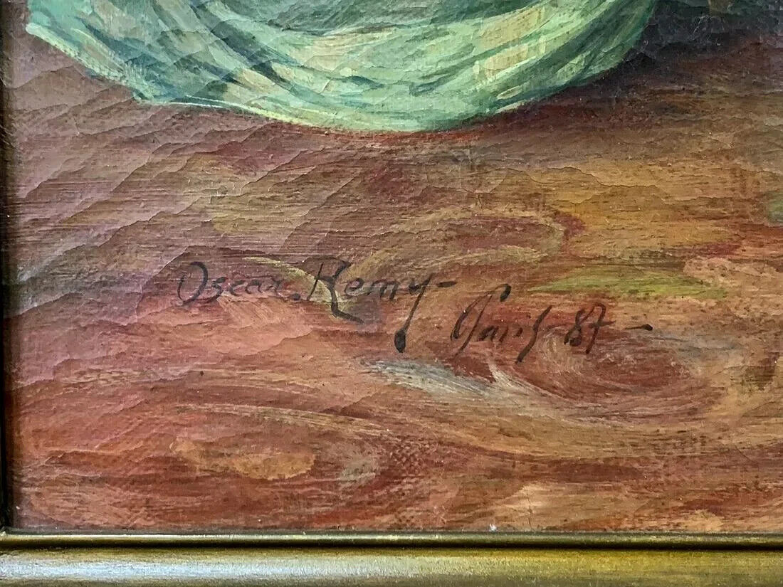 Oscar REMY Signed Antique 1887 Oil Painting 19th Century