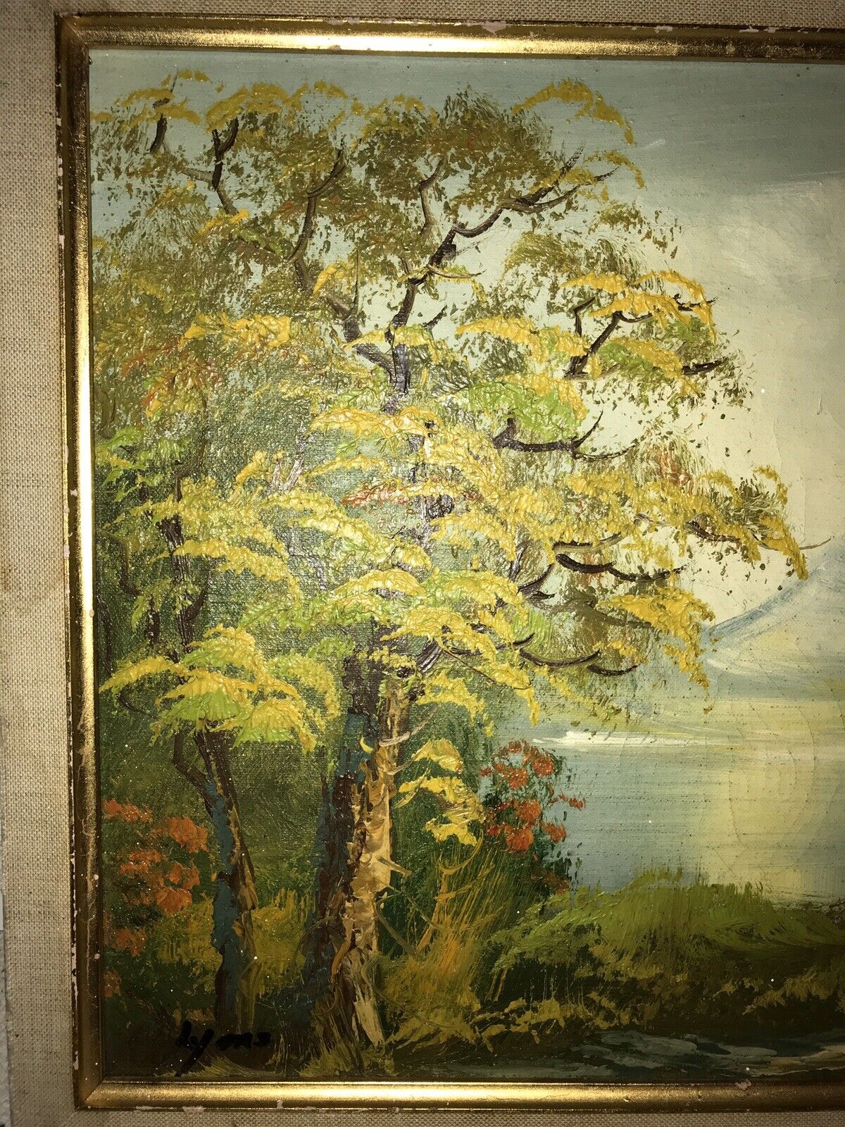 Vintage Landscape Painting by Artist Lyons - 16x12
