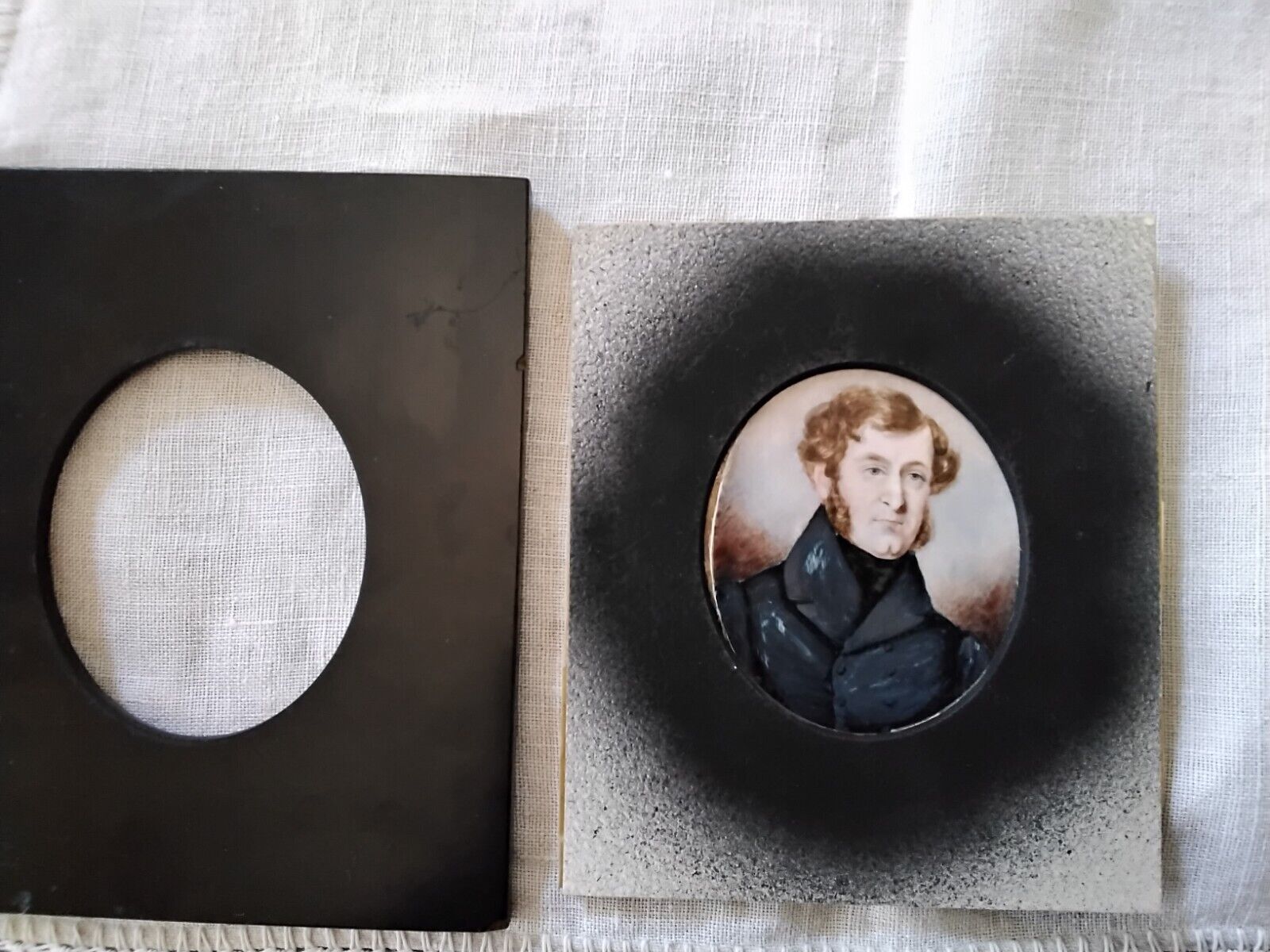 1800s Antique Miniature Portrait Painting