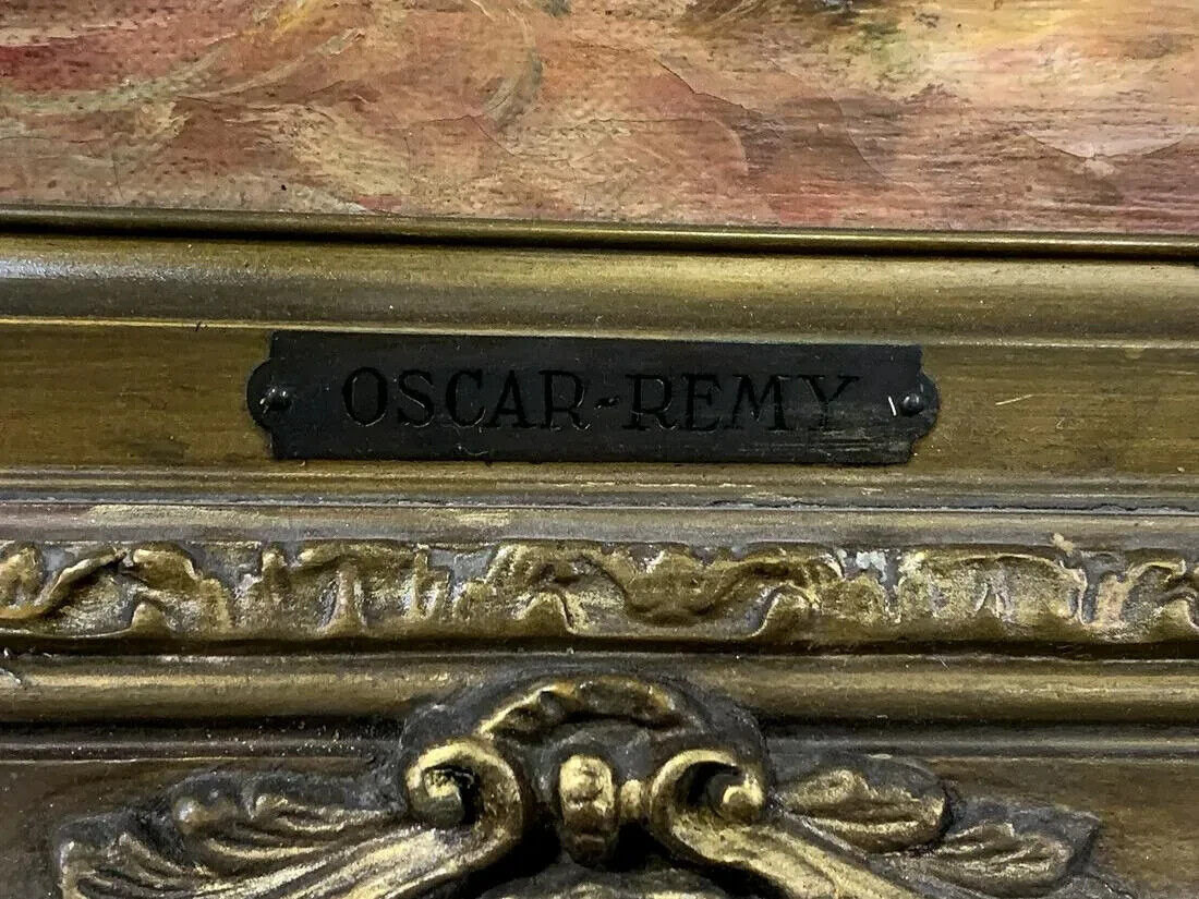 Oscar REMY Signed Antique 1887 Oil Painting 19th Century