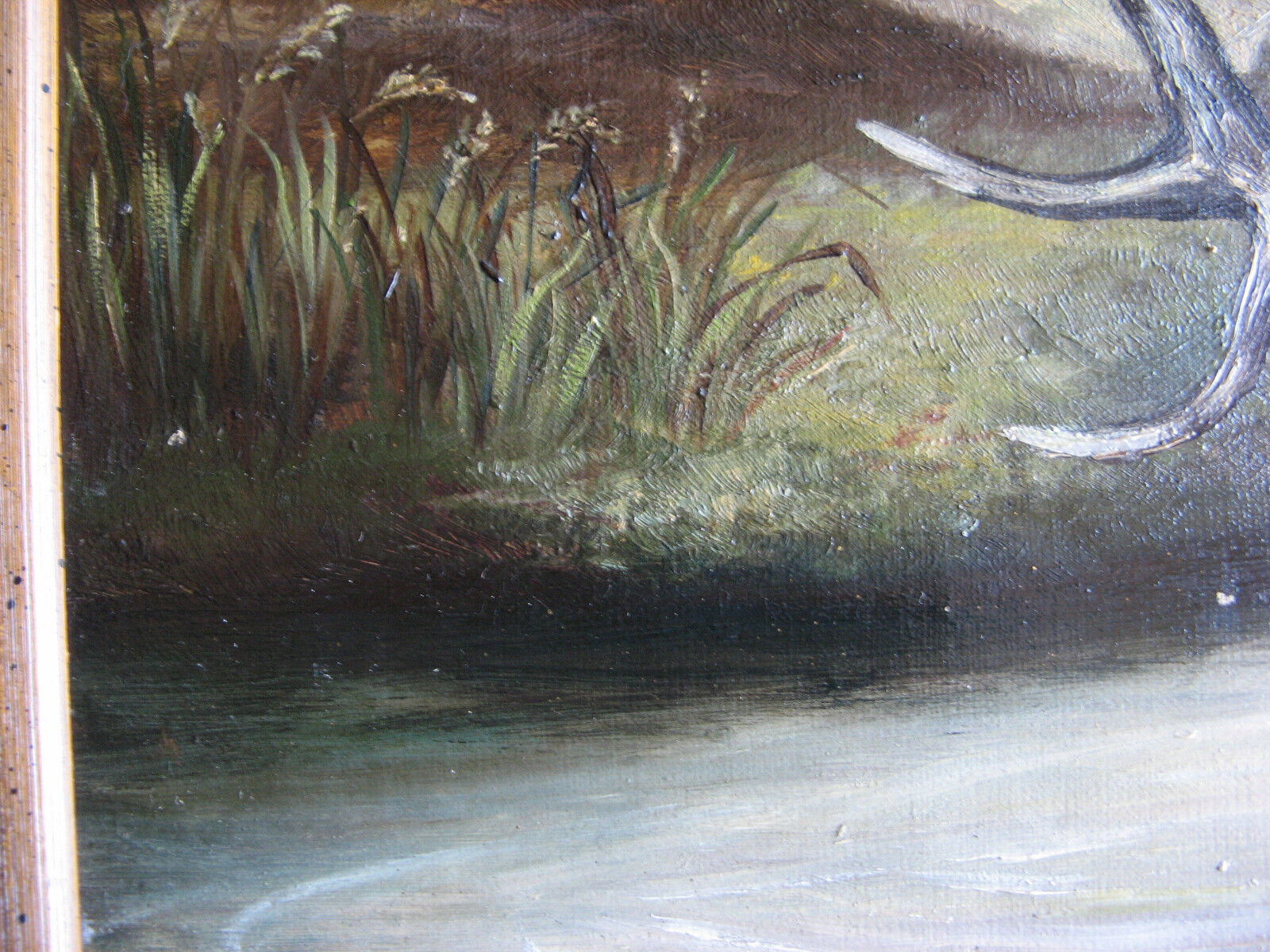 1900s Oil Painting: Elk & Ptarmigan, Three Sisters Mtns