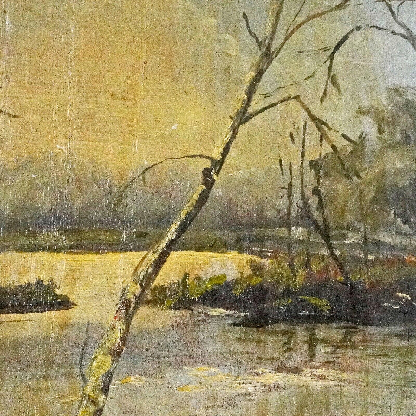 1800's Hudson River Valley Landscape Oval Oil Painting